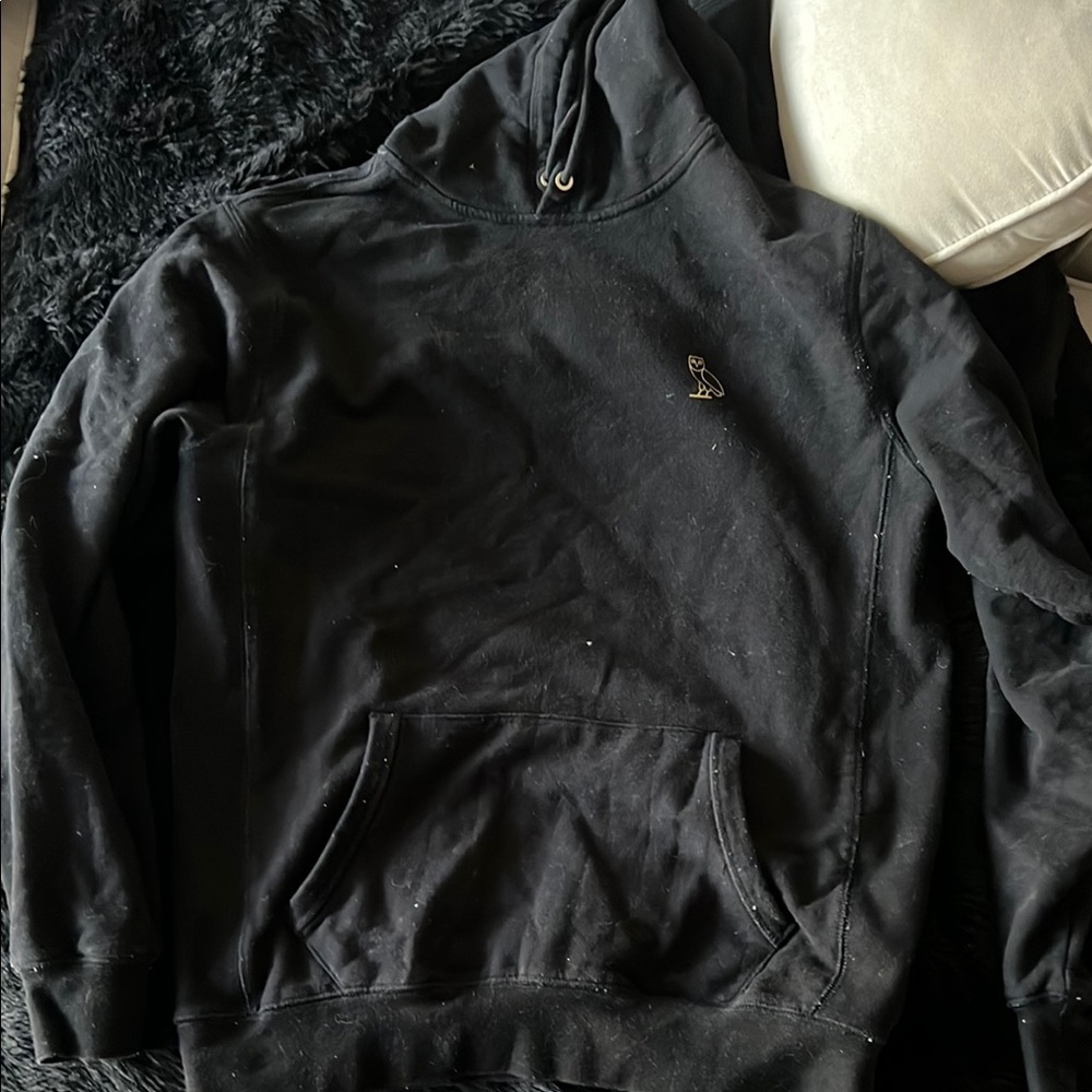 Black OVO hoodie with owl logo size L
